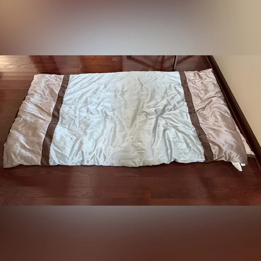 Madison Park Abigail Sky Blue and Brown Queen Comforter with 2 Pillow Shams